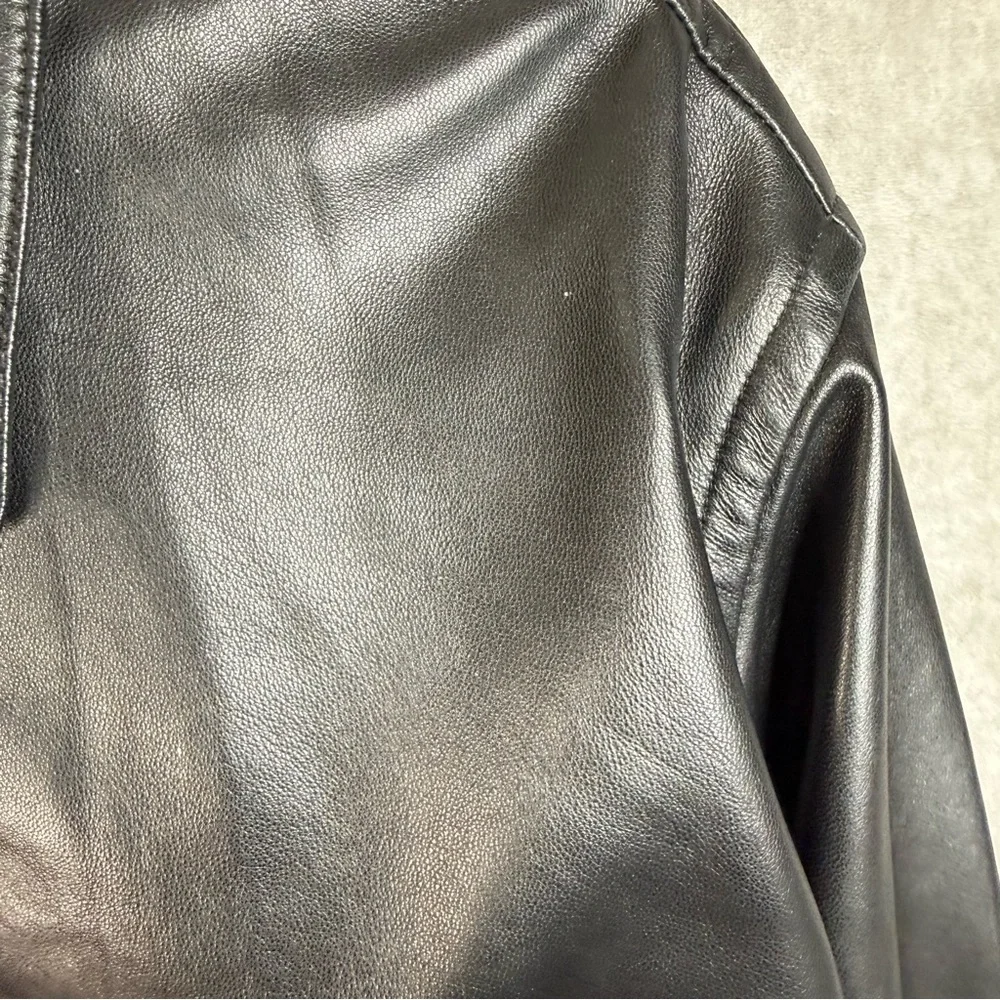 & Other‎ Stories Nappa Leather Shirt Jacket Shacket In Black Women's Size US 6